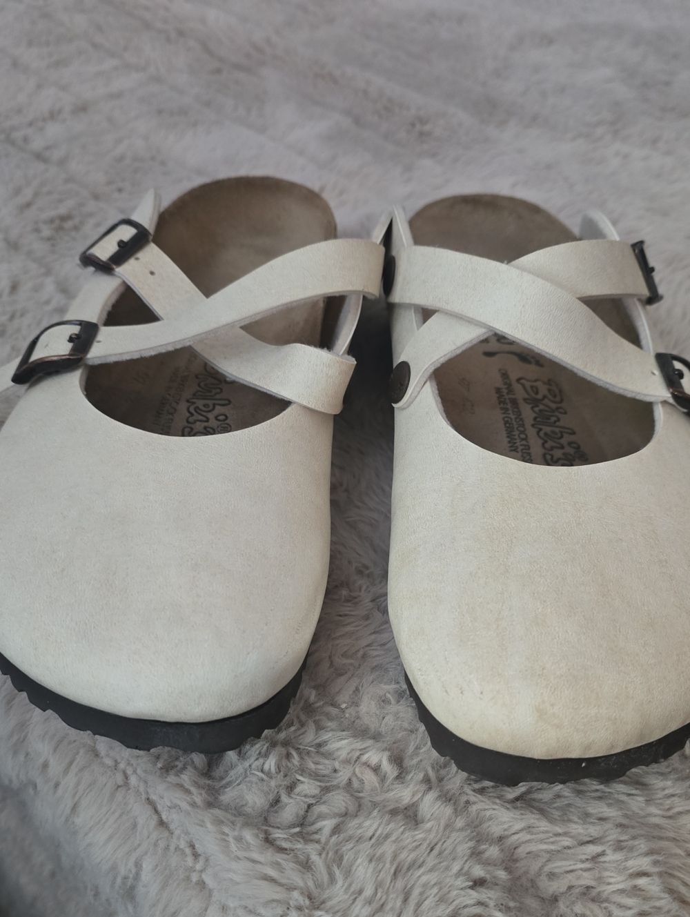 Birki's White  Mary Jane Strap Shoes Made In Germany Sz.39